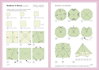 Origami Diagrams, Bialbero di Natale - Double Christmas tree by Francesco Guarnieri