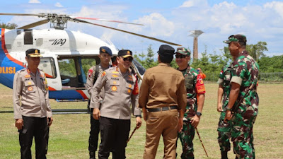 Kapolda Sulteng dan Pangdam XIII/Merdeka Cek Lokasi yang akan dikunjungi Presiden RI di Kab. Bangkep