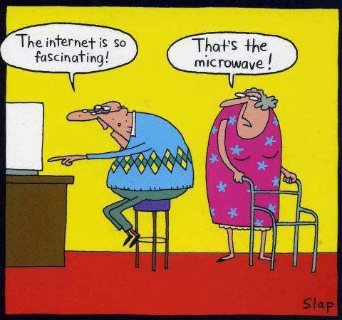 Old Man Internet Microwave Cartoon ~ Funny Joke Pictures