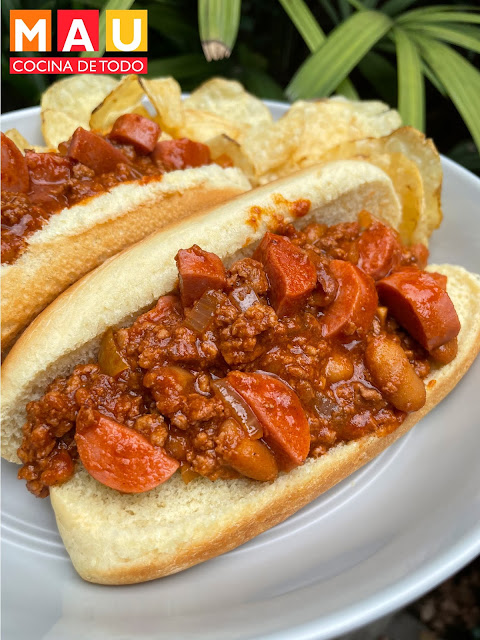 mau cocina de todo recetas chili dogs chilidogs piñateros chilibeans