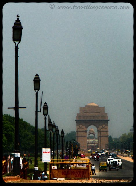 View of India Gate from President's House: Posted by VJ: The India Gate is the national monument of India. It is one of the largest war memorials in India. Situated in the heart of New Delhi, India Gate was designed by Sir Edwin Lutyens. Originally known as All India War Memorial, it is a prominent landmark in Delhi and commemorates the 90,000 soldiers of the erstwhile British Indian Army who lost their lives fighting for the British Indian Empire, or more correctly the British Empire in India British Raj in World War I and the Afghan Wars.It is made up of red sand stone and granite.: VJ, ripple, Vijay Kumar Sharma, ripple4photography, Frozen Moments, photographs, Photography, ripple (VJ), VJ, Ripple (VJ) Photography, VJ-Photography, Capture Present for Future, Freeze Present for Future, ripple (VJ) Photographs , VJ Photographs, Ripple (VJ) : The 42-metre tall India Gate is situated such that many important roads spread out from it. Traffic passing around India Gate used to be continuous until the roads were closed to the public due to terrorist threats.