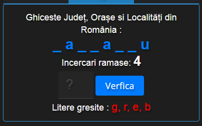 Judete si Localități Ro Joc Ghicire Cuvant