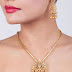 Golden pendant earrings sets