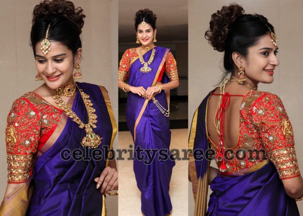 Jenny Honey Purple Silk Saree