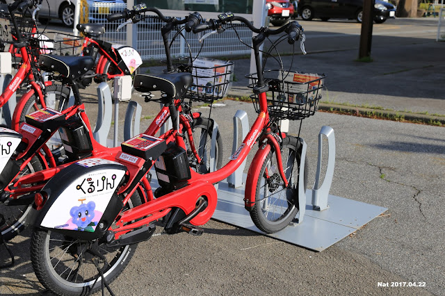 勝沼ぶどう郷駅で借りることができる電動のレンタル自転車