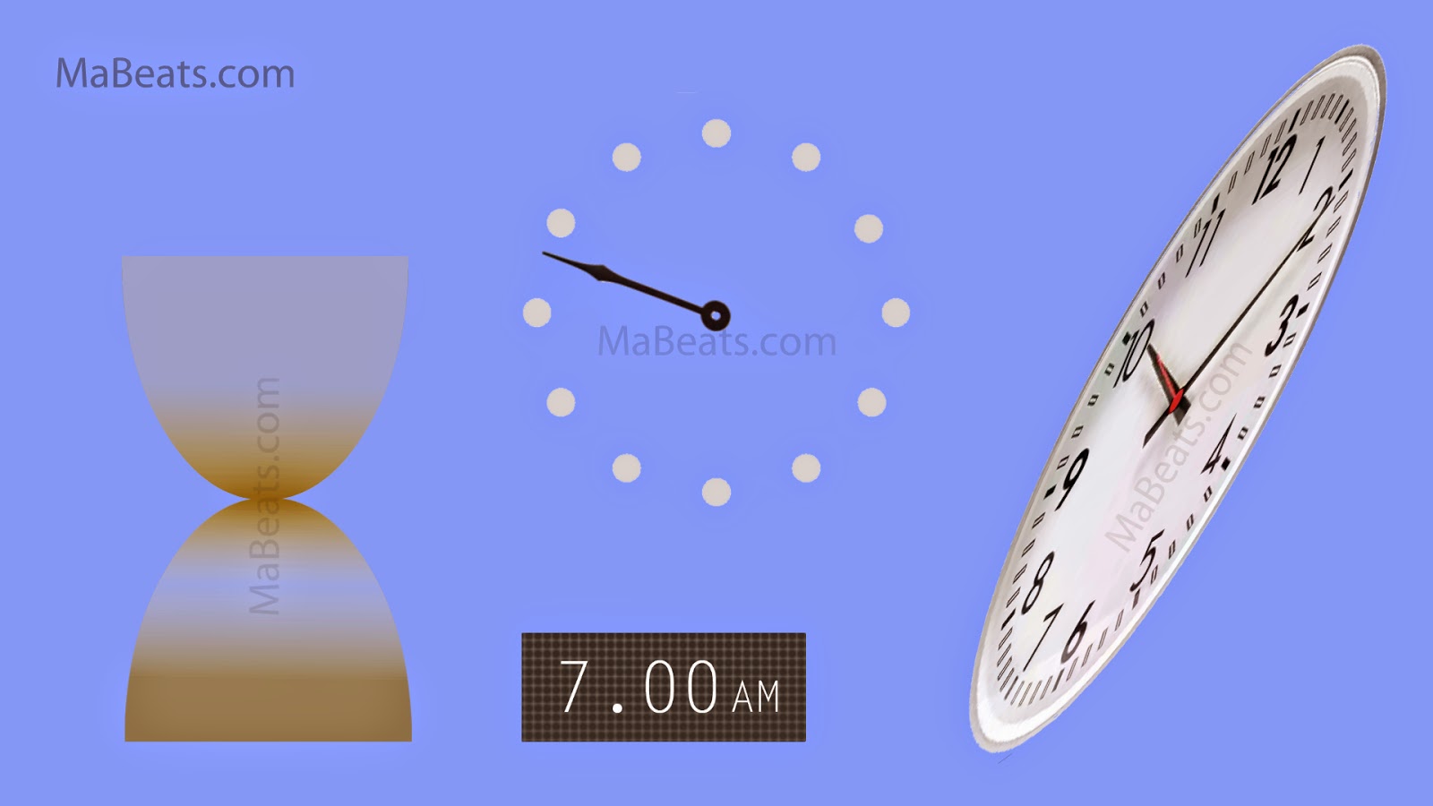 How often do you see the Time - forget time for some time, clock, digital clock, sand clock, blue background 