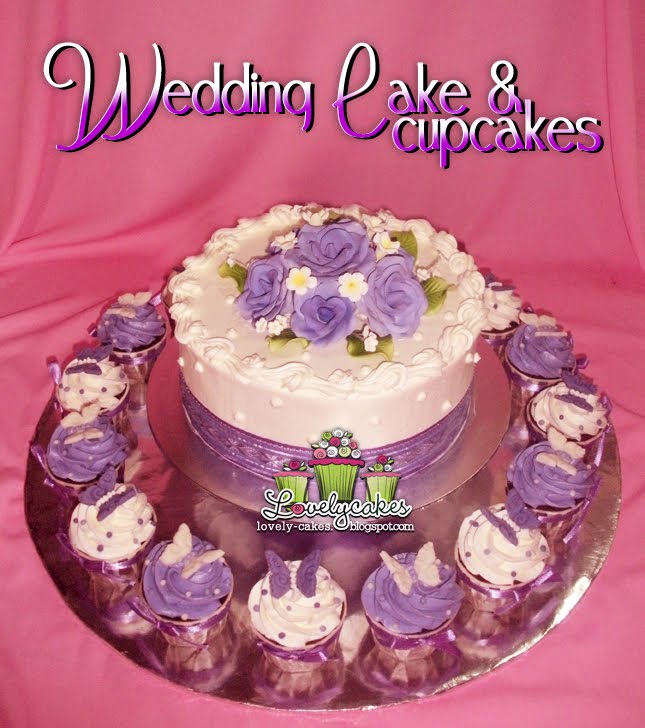 Purple Theme Wedding Cake ika Wedding Cake 8inch with buttercream 