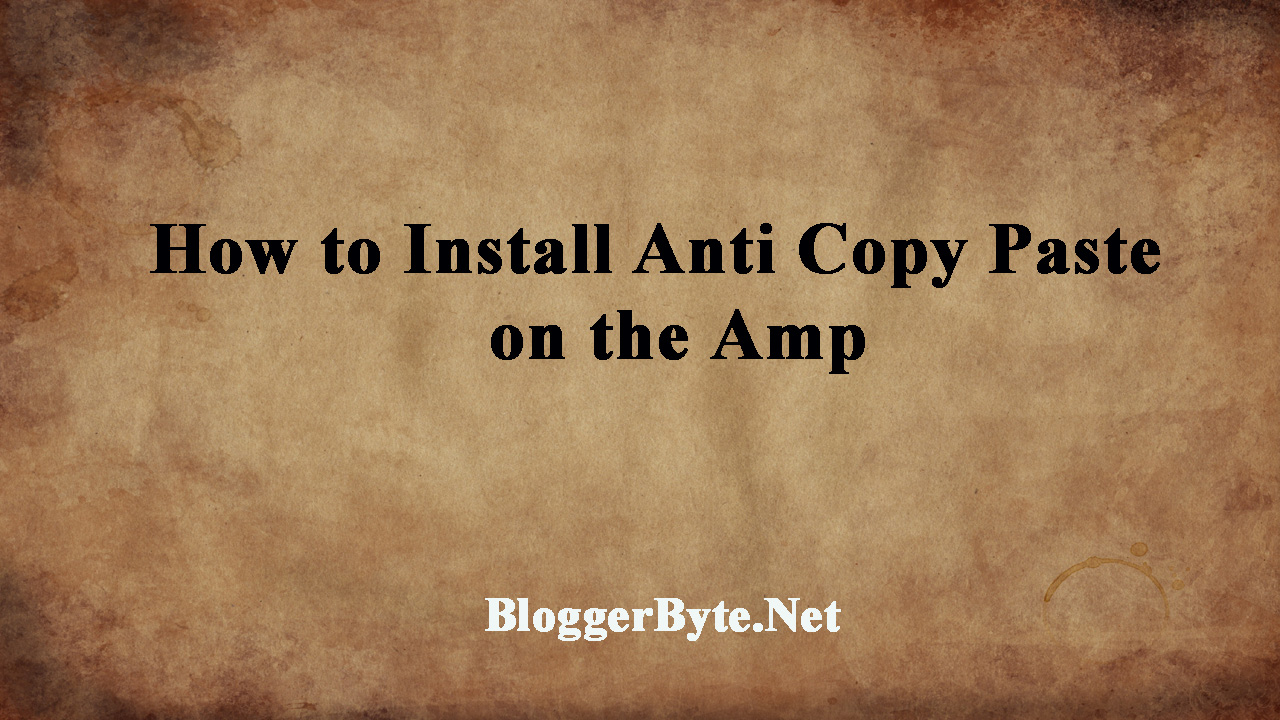  How to Install Anti Copy Paste (Copas) on the Amp