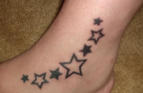 tattoos on foot and ankle. 2010 stars tattoos on foot.