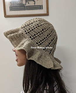 Sweet Nothings Crochet free crochet pattern blog, free  crochet pattern for a cap, photo of the jute cap,