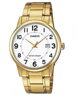 Casio Gents White Dial Quartz Watch MTP-V002G-7BUDF - Gold