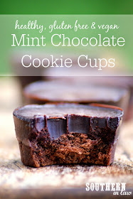 Vegan Mint Chocolate Cookie Cups Recipe - Healthy Mint Slice Biscuit Recipe - Healthy Thin Mint Cookie Recipe - gluten free, vegan, refined sugar free, dairy free, egg free