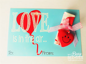 Love is in the Air! free printable Valentines with heart parachutes