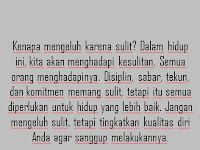 Kata Setiap Masalah Pasti Ada Jalan Keluarnya