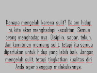 Kata Setiap Masalah Pasti Ada Jalan Keluarnya