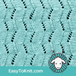 Eyelet Lace 36: Zig Zag | Easy to knit #knittingetitches #eyeletlace