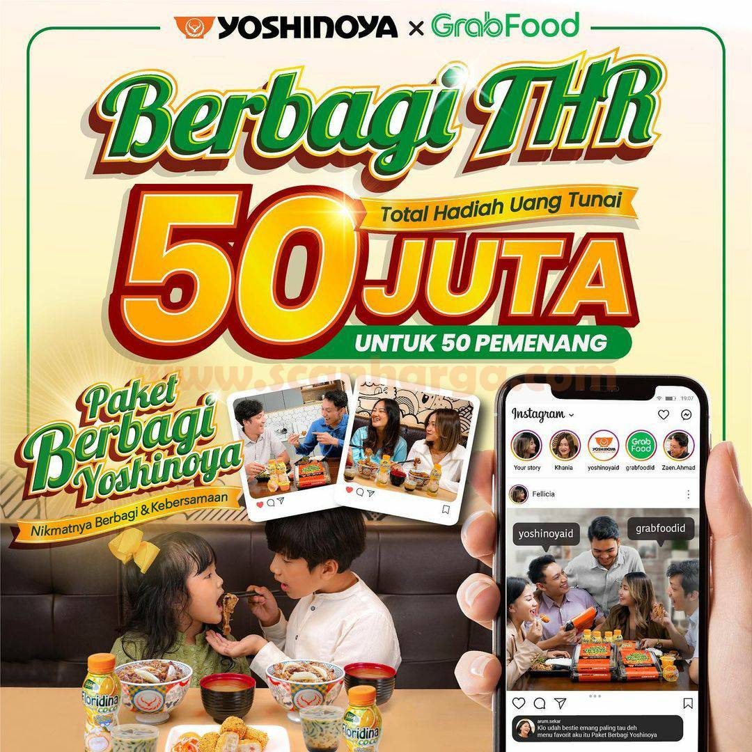 YOSHINOYA x GRABFOOD BERBAGI THR – TOTAL HADIAH 50JUTA!