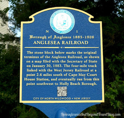 Anglesea Railroad Historical Marker in North Wildwood, New Jersey