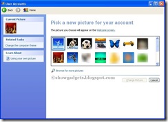 Changing your account picture in Windows XP