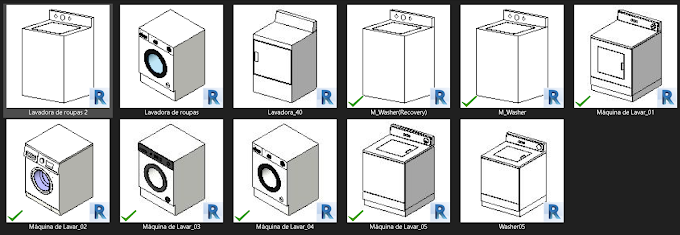 Máquinas de lavar roupa em Revit - Famílias Revit