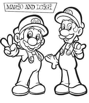 Mario Brothers Coloring on Mario  Luigi  Princess Peach  Wario  Yoshi  Bowser And All Related