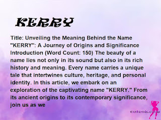 meaning of the name "KERRY"