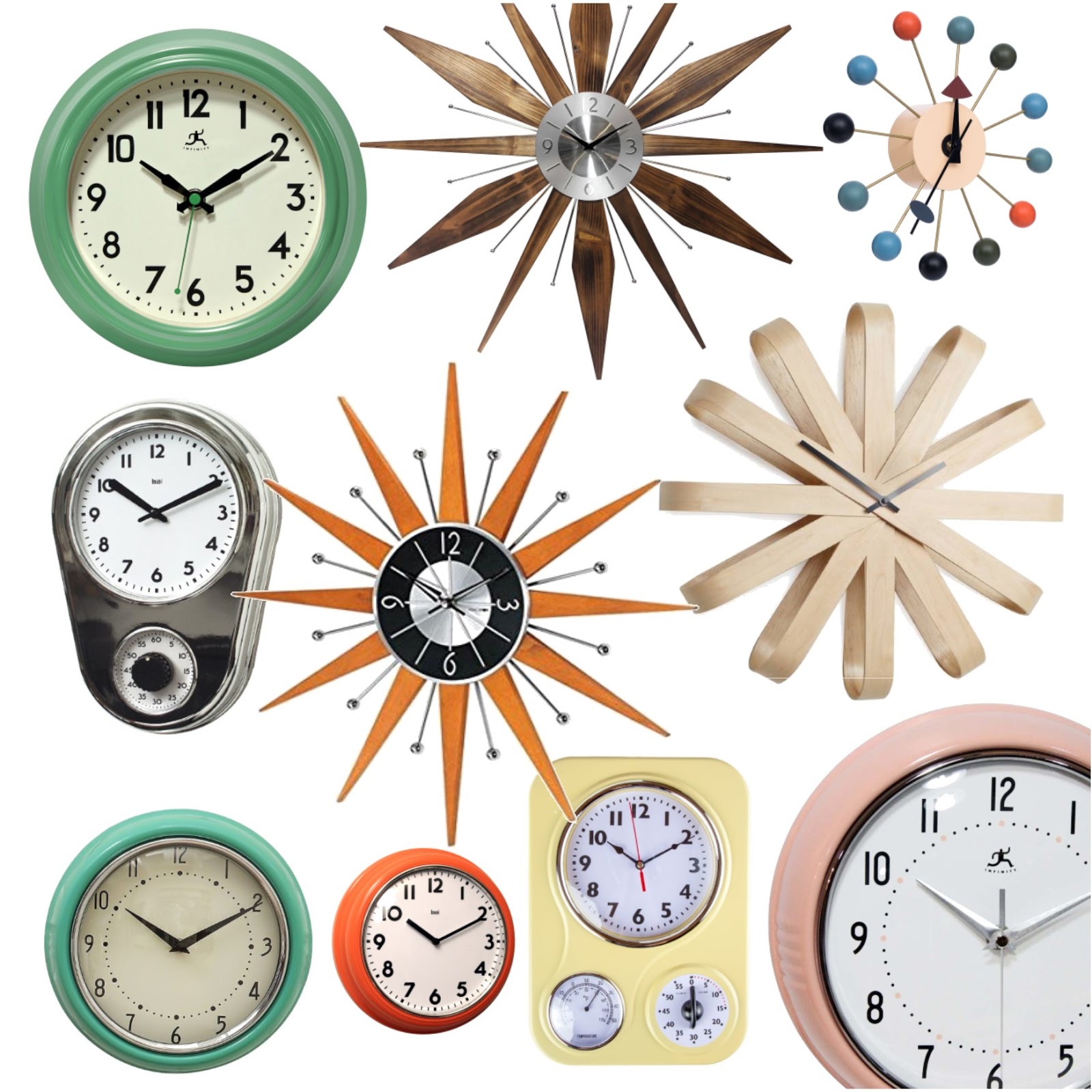 Sew at Home Mummy: Affordable Mid Century Modern Clocks 