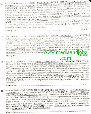 FPSC Jobs 2022.