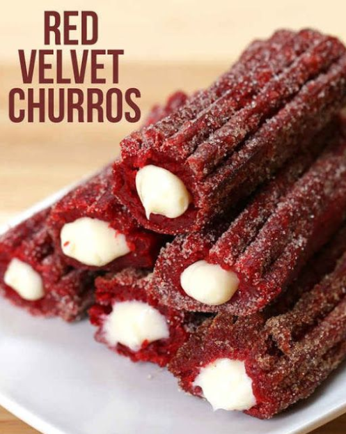 #Recipes #Food #Drink >>> Red Velvet Churros