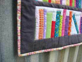 Bookends Mini bookshelf library quilt with library pocket and card label