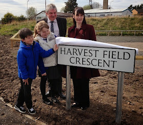 Unveiling of Street Sign for Harvest Field Crescent in Whitfield 16 April 2014