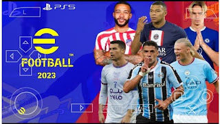 Download eFootball 2023 PES New Update Winter Transfers PPSSPP Camera PS5 Graphics HD Peter Drury Commentary