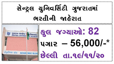 Central University Of Gujarat Recruitment 2020: Apply Online @cug.ac.in