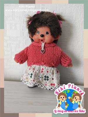 kiki Monchhichi handmade knitted sweater