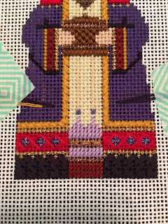 carol dupree needlepoint nativity purple wiseman