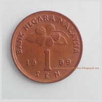 Coin Syiling Malaysia 1 sen 1999