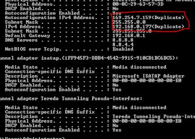 ip address berbeda dengan yang kita atur