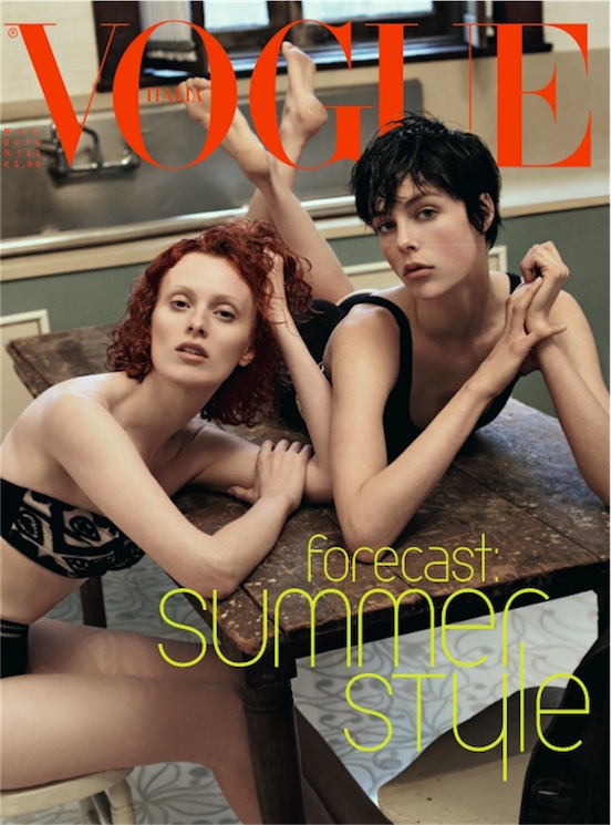 Edie Campbell & Karen Elson by Steven Meisel — Vogue Italy May 2013 