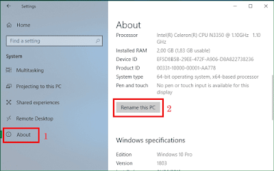 Contoh gambar ilustrasi halaman settings di windows 10