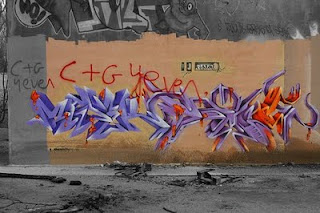 3D Graffiti Alphabet Murals Purple Color Fonts Design