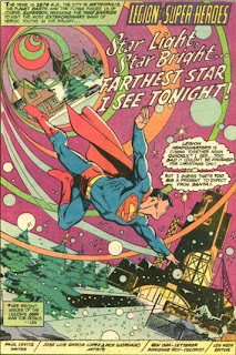 First page of the Legion of Super-Heroes in Star Light, Star Bright... Farthest Star I See Tonight! from DC Super Star Holiday Special