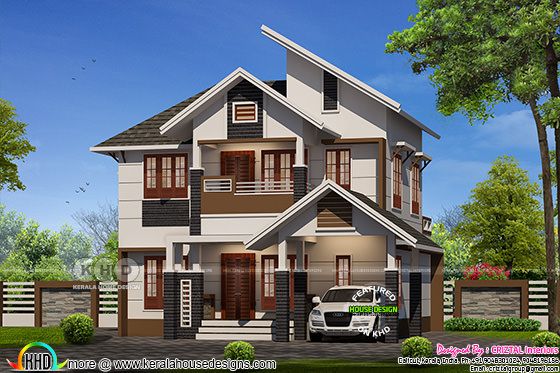 1698 square feet, 5 bedroom sloping roof home