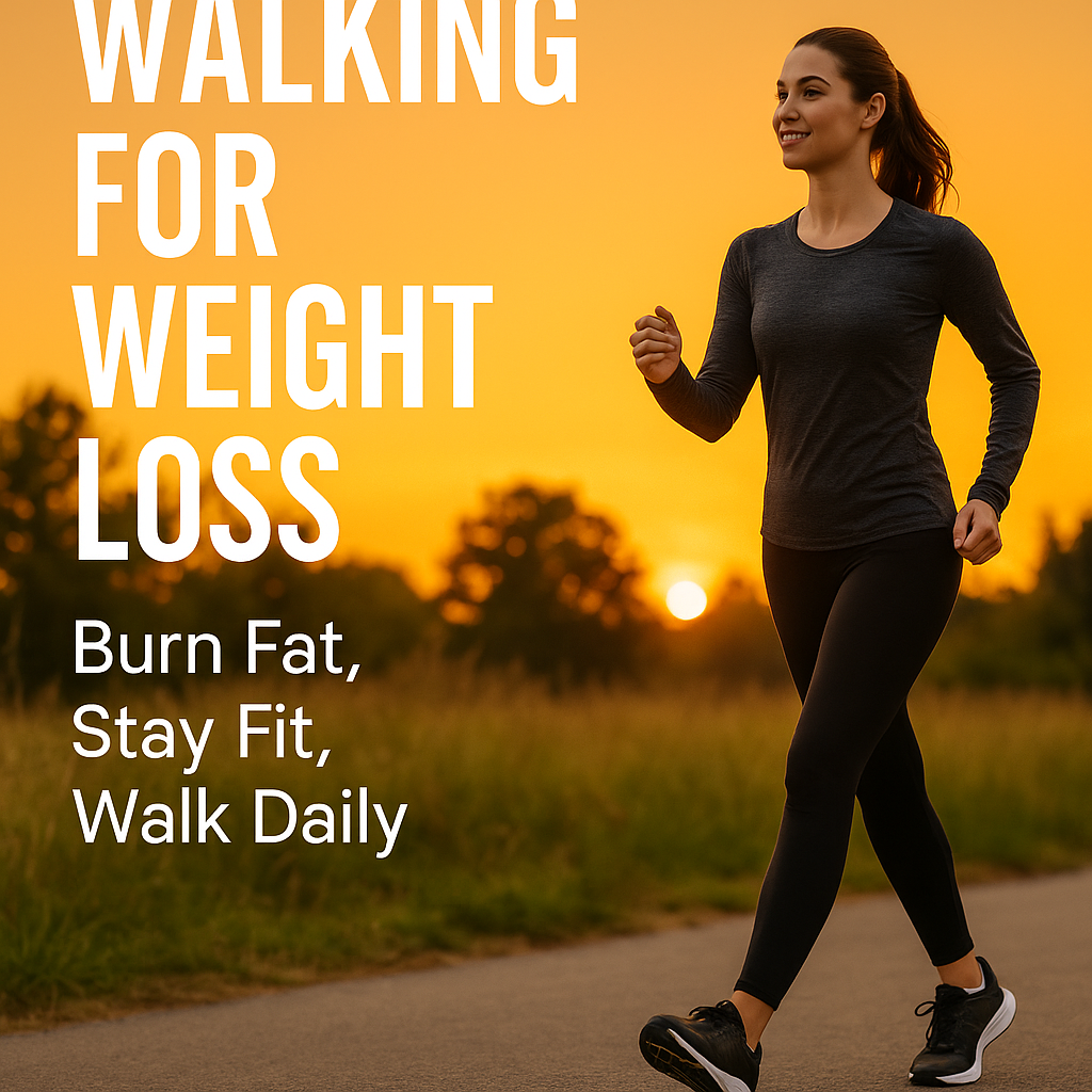 A woman walking in the sun for fitness