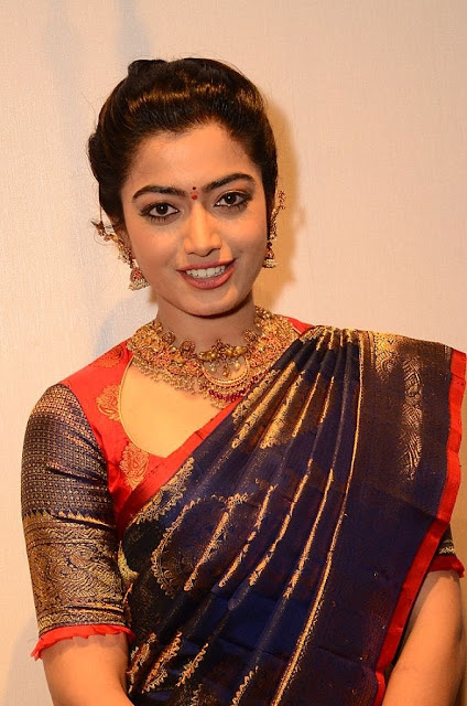 Actress Rashmika Mandanna in Saree HD Photos