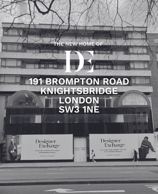 Black and White photo of our new Flagship Store with address in copy. Address is 191 Brompton Road, Knightsbridge, London, SW3 1NE