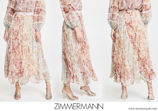 Princess Madeleine wore Zimmermann Ladybeetle Spliced Midi Skirt