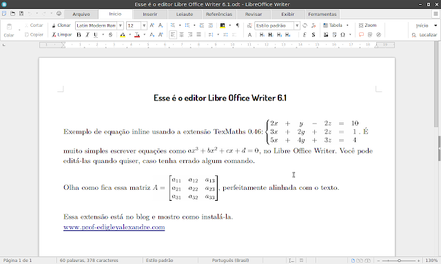 LibreOffice Writer 6.1