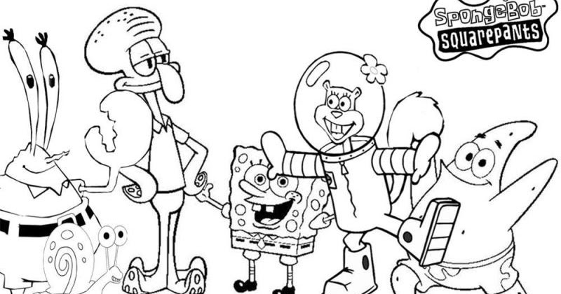 Gambar Spongebob Squarepants Untuk Diwarnai gambar 