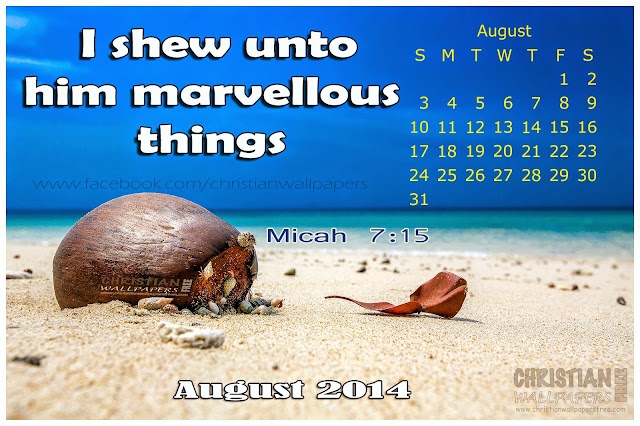 August 2014 Promise Word Desktop Calendar