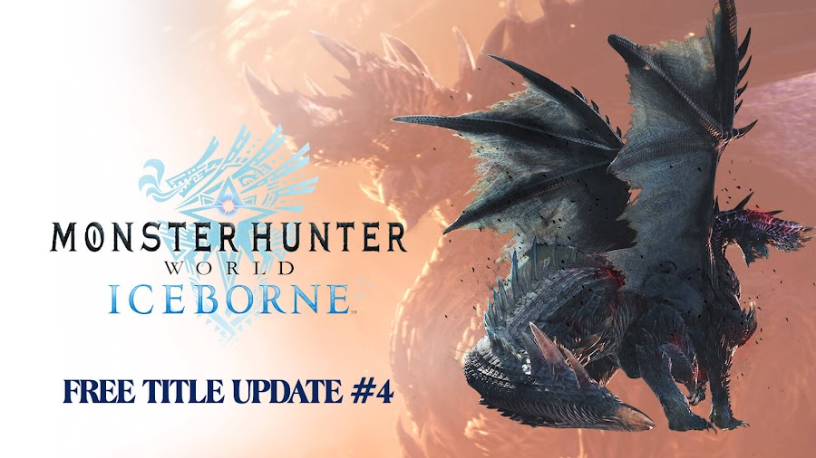 monster hunter world iceborne free title update 4 dlc expansion alatreon blazing black dragon ps4 xb1 action rpg capcom 2020